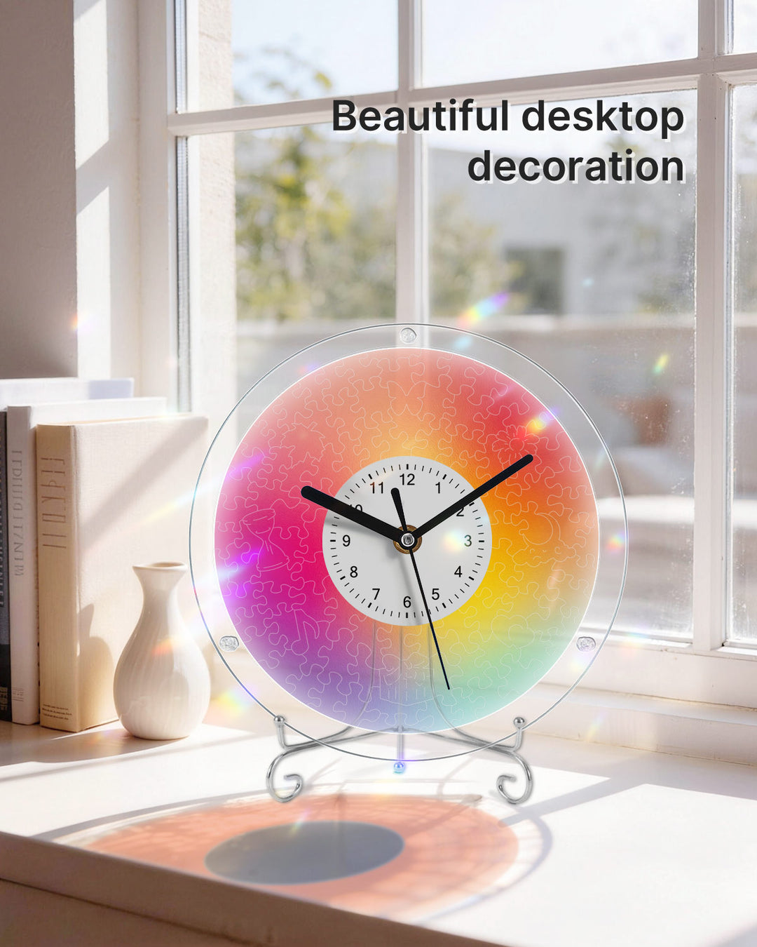DIY Acrylic Puzzle Clock Kit - Chromatic Blur
