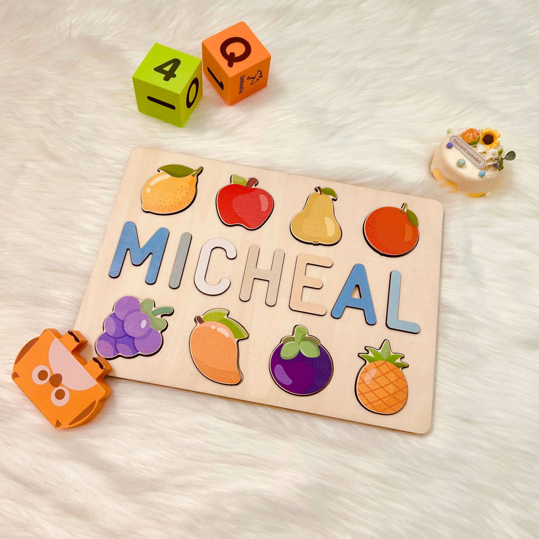 Name Puzzle with Fruit ¡°MICHEAL¡±