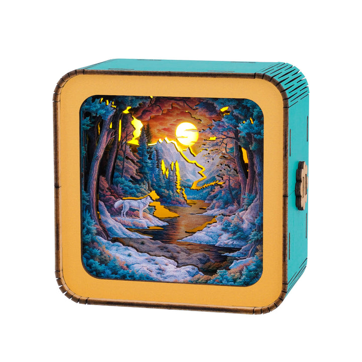 Forest Fantasy Wolf Kit - 3D Wooden Puzzle Night Light