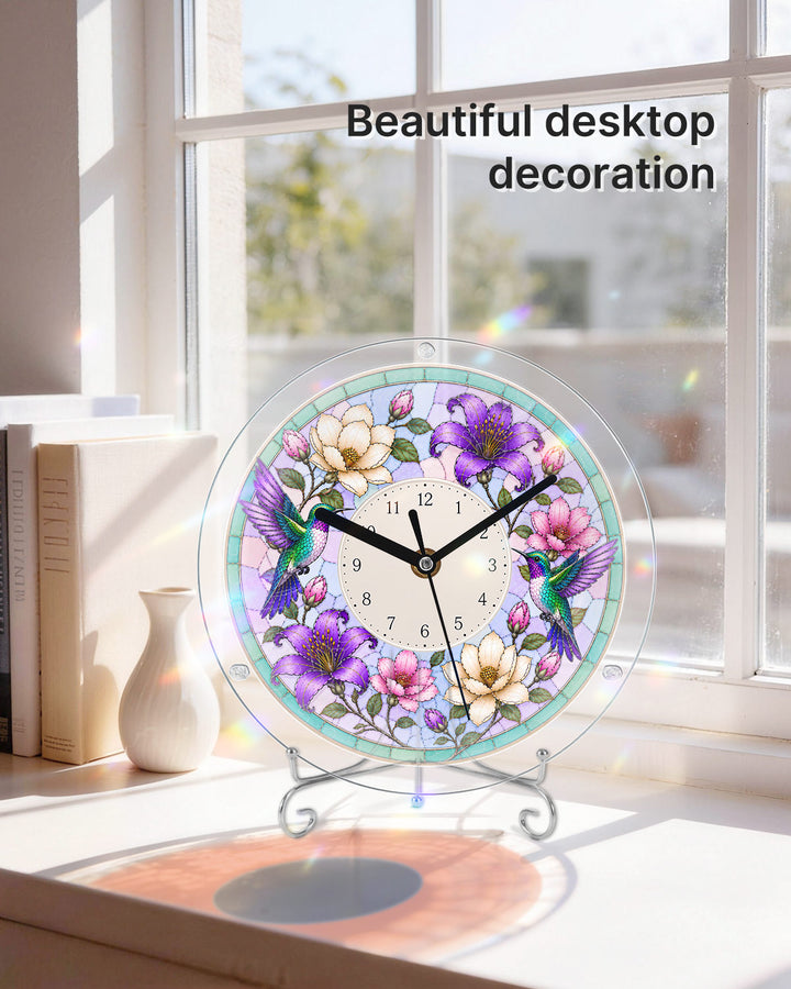 DIY Acrylic Puzzle Clock Kit - Spring Hummingbirds Bloom