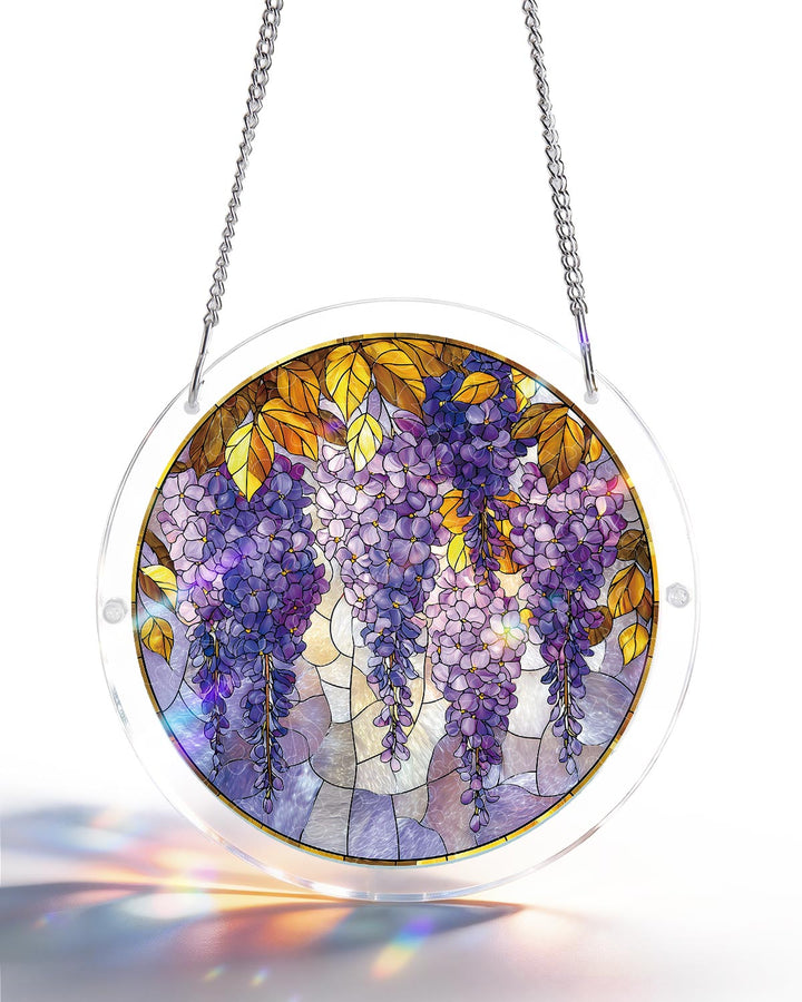 Acrylic Jigsaw Puzzle Suncatcher - Wisteria in Glasslight
