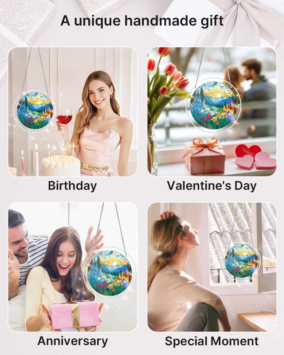 Acrylic Jigsaw Puzzle Suncatcher - Dawn Blossom Sea