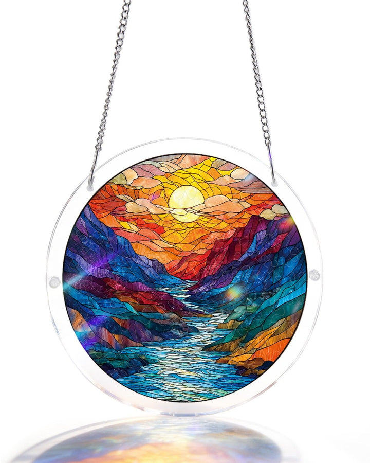 Acrylic Jigsaw Puzzle Suncatcher - Glazed Mountain Moon
