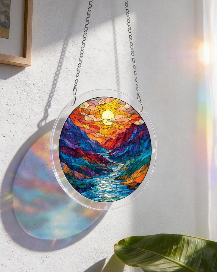Acrylic Jigsaw Puzzle Suncatcher - Glazed Mountain Moon