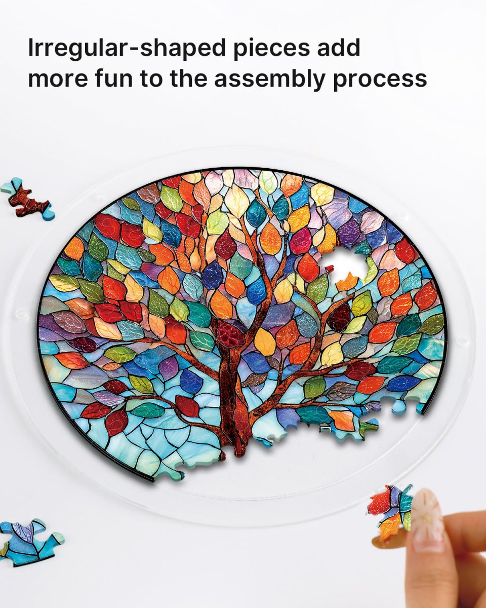 Acrylic Jigsaw Puzzle Suncatcher - Vivid Tree of Life