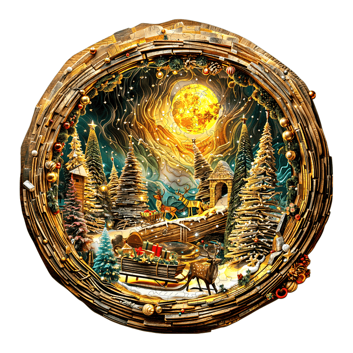 3D Christmas Eve-2 Wooden Jigsaw Puzzle - Woodbests