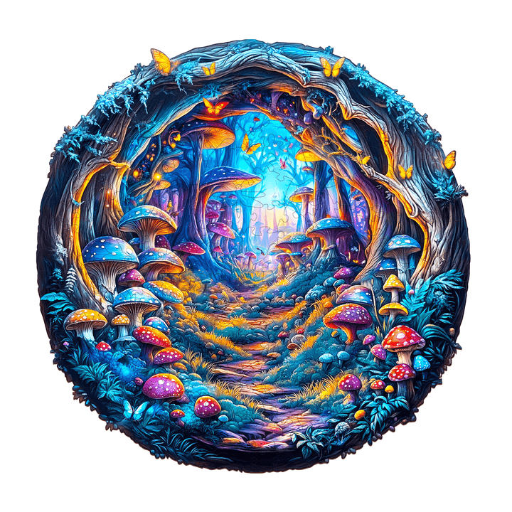 3D Magic Mushroom Wooden Jigsaw Puzzle - Woodbests