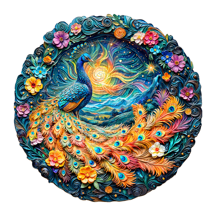 3D Aurora Peacock Wooden Jigsaw Puzzle - Woodbests