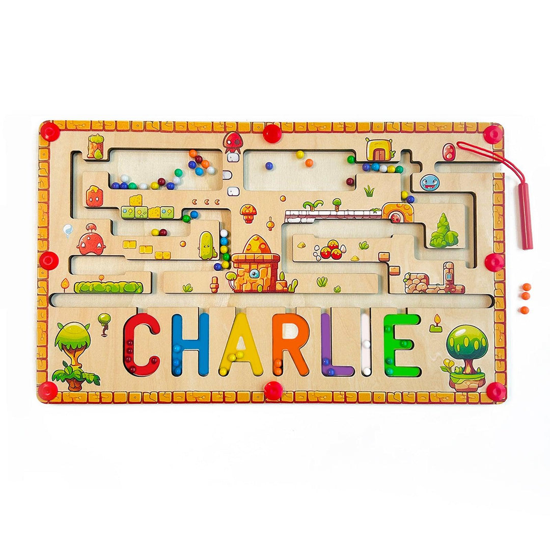 Personalized Baby Name Magnetic Maze Puzzle - Forest-Woodbests