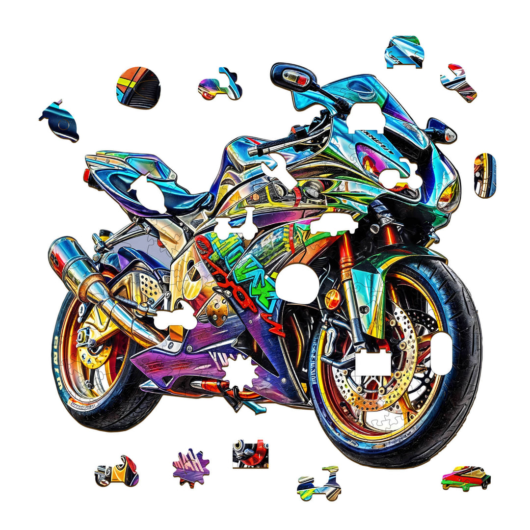 Motorcycle Wooden Jigsaw Puzzle - Woodbests