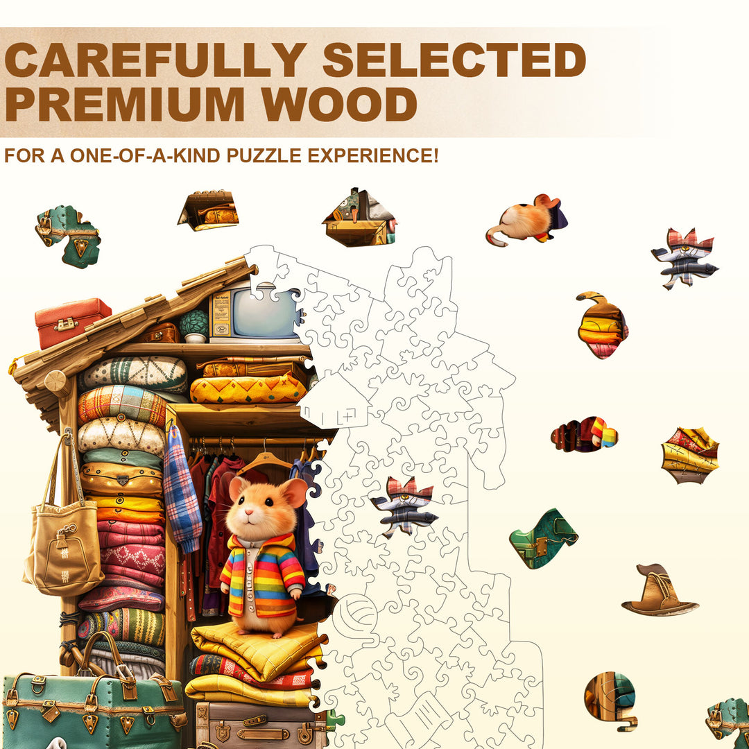 Hamster Wardrobe Wooden Jigsaw Puzzle