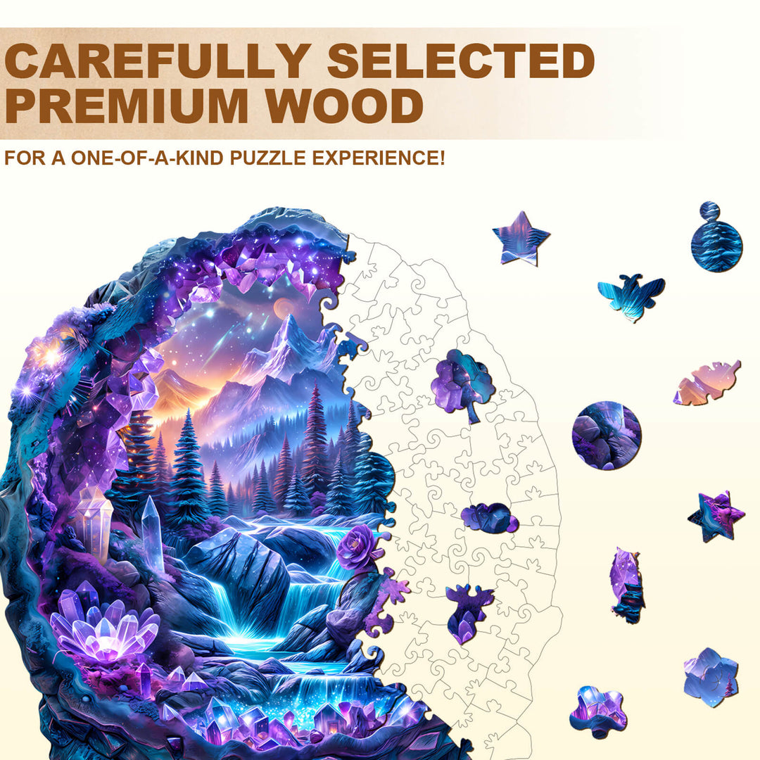 Crystal mine landscape-1 Wooden Jigsaw Puzzle