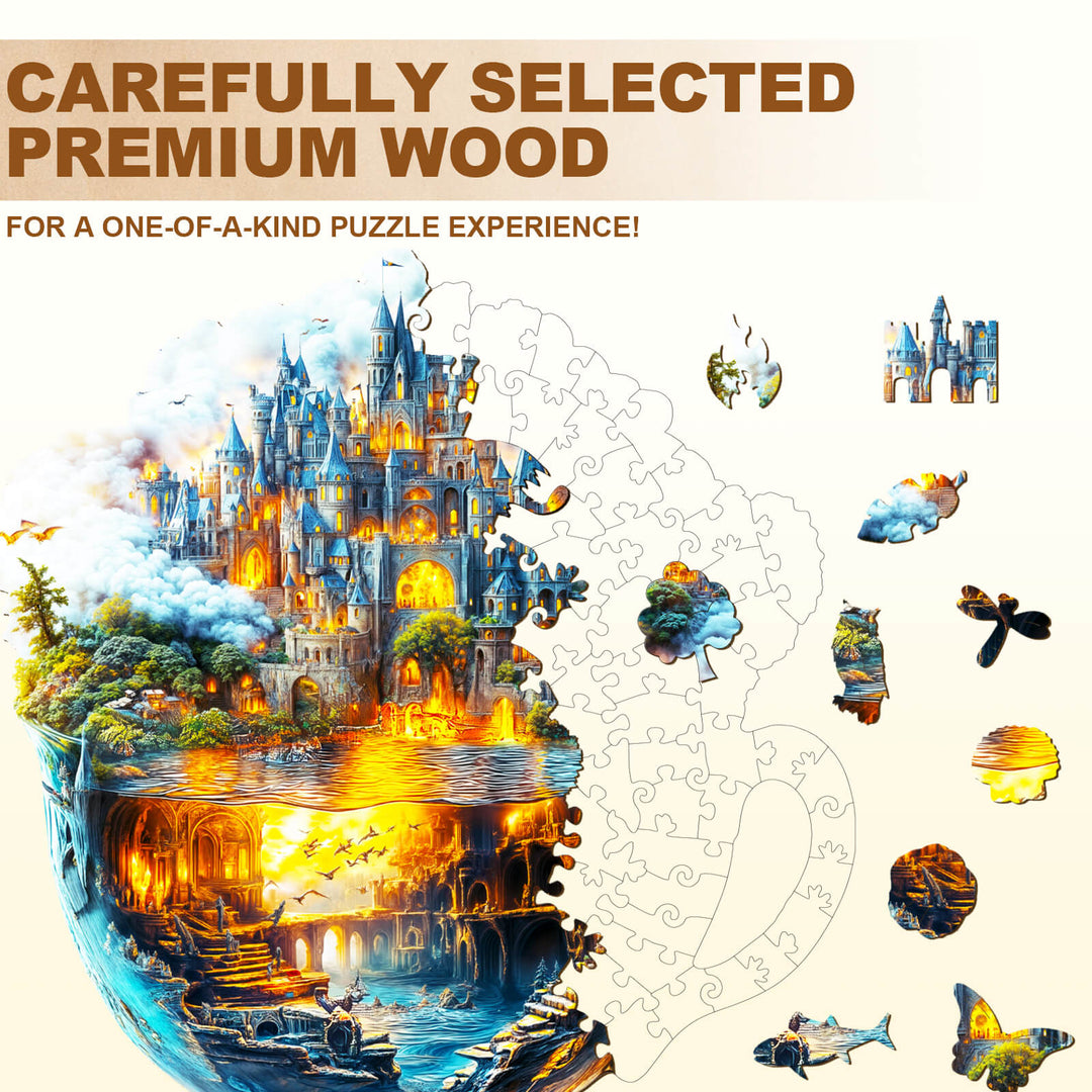 Magic cup-1 Wooden Jigsaw Puzzle