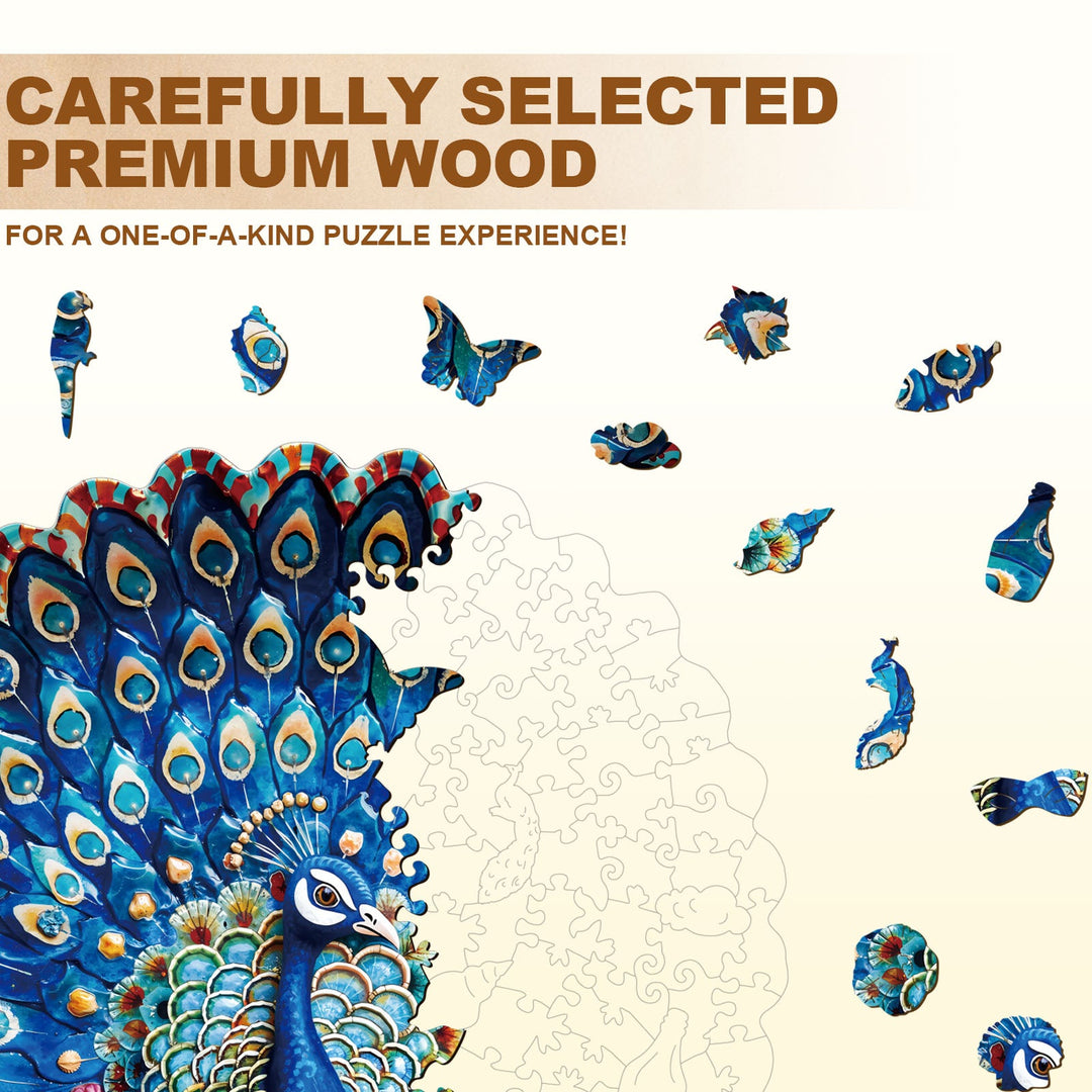 Peacock Fantasy Wooden Jigsaw Puzzle