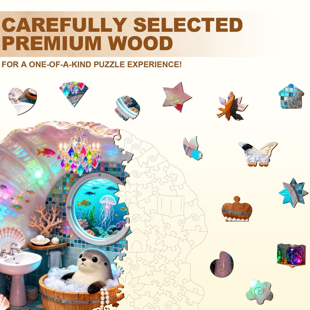 Bathing Seal Wooden Jigsaw Puzzle