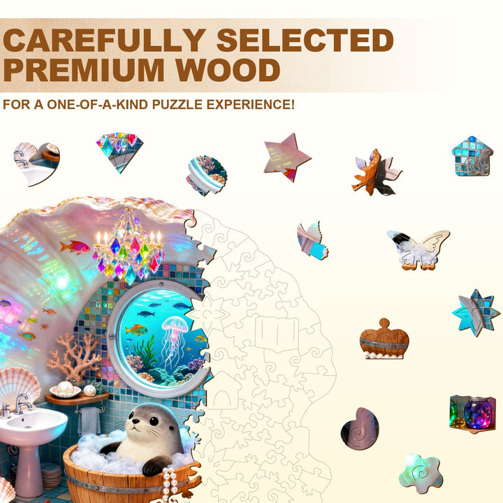 Bathing Seal Wooden Jigsaw Puzzle