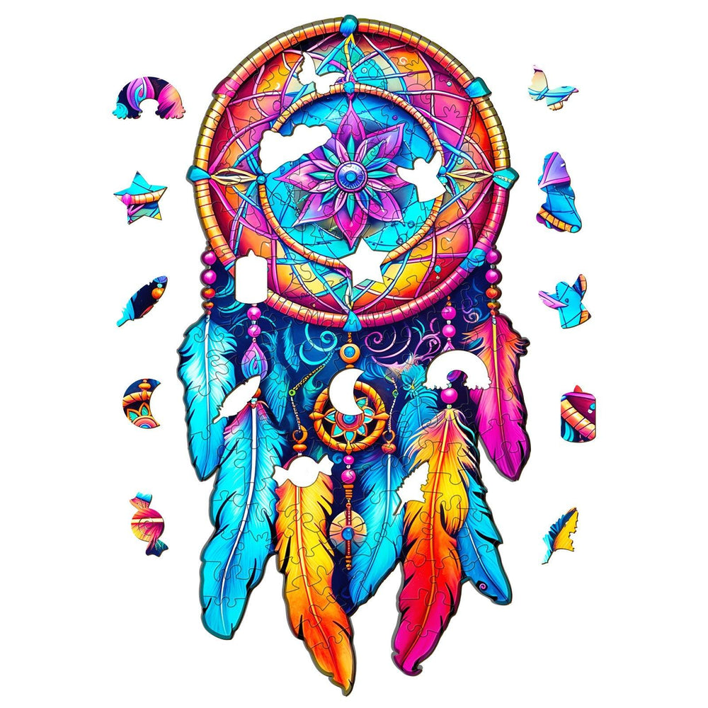 Mandala Dream Catcher Wooden Jigsaw Puzzle-Woodbests