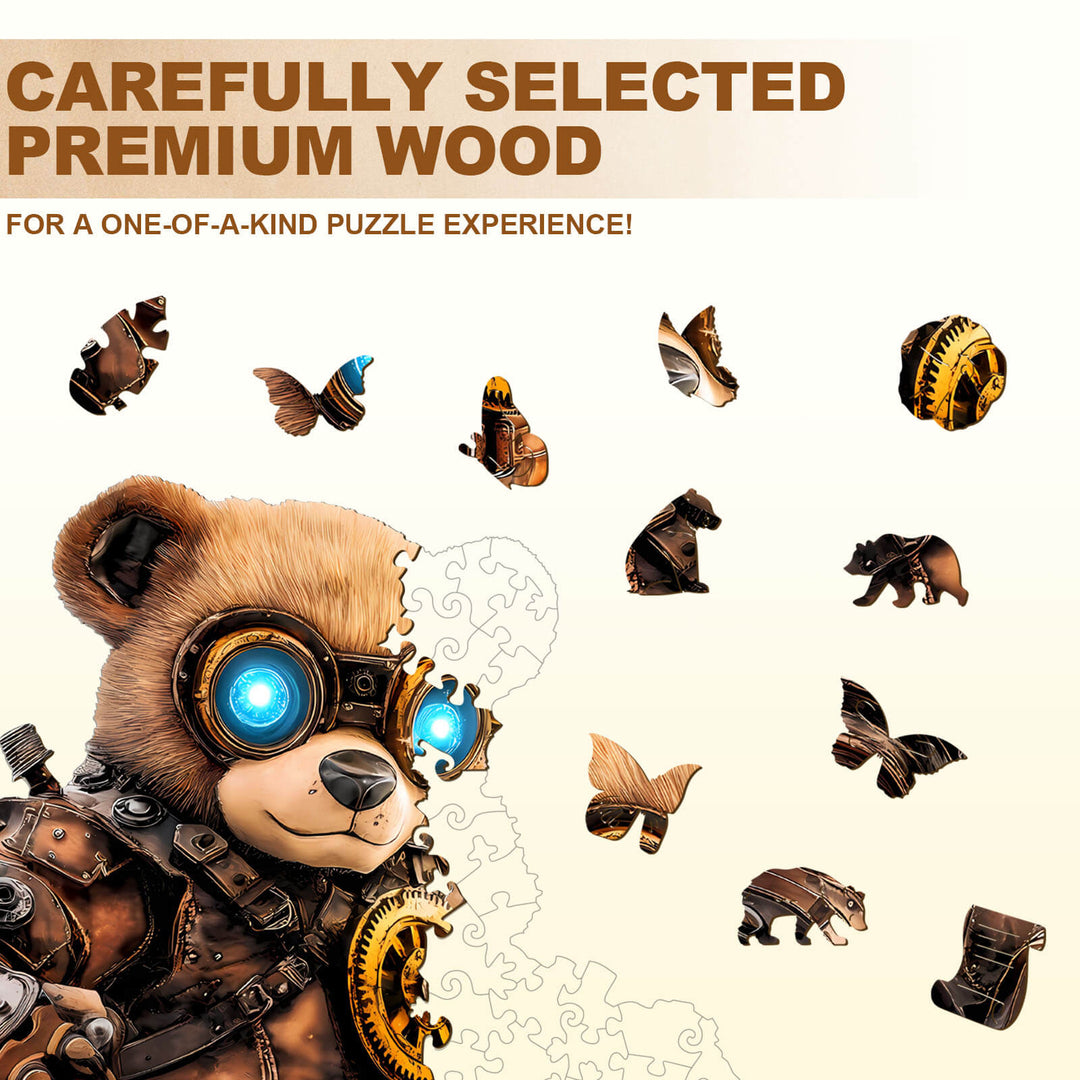 Cyber bear Wooden Jigsaw Puzzle