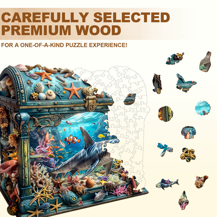 3D Treasure Chest Ocean-1 Wooden Jigsaw Puzzle