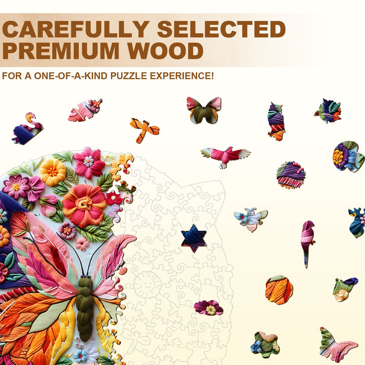 Woven Butterfly Wooden Jigsaw Puzzle