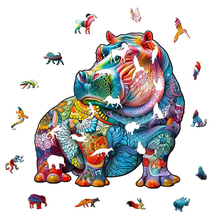Hippopotamus Wooden Jigsaw Puzzle