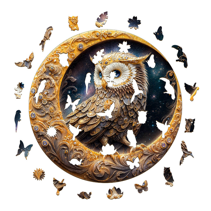 Crescent Owl Wooden Jigsaw Puzzle