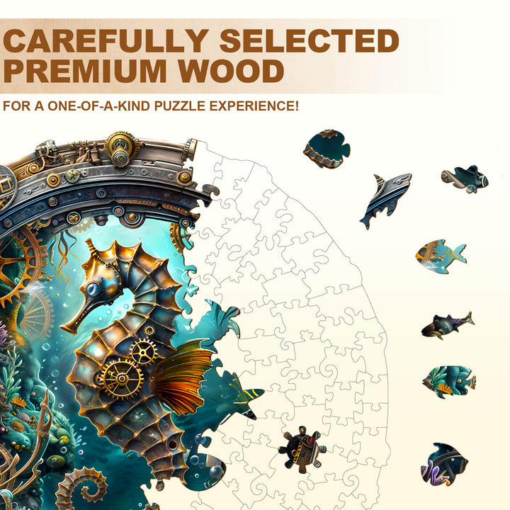 Abyssal seahorse Wooden Jigsaw Puzzle