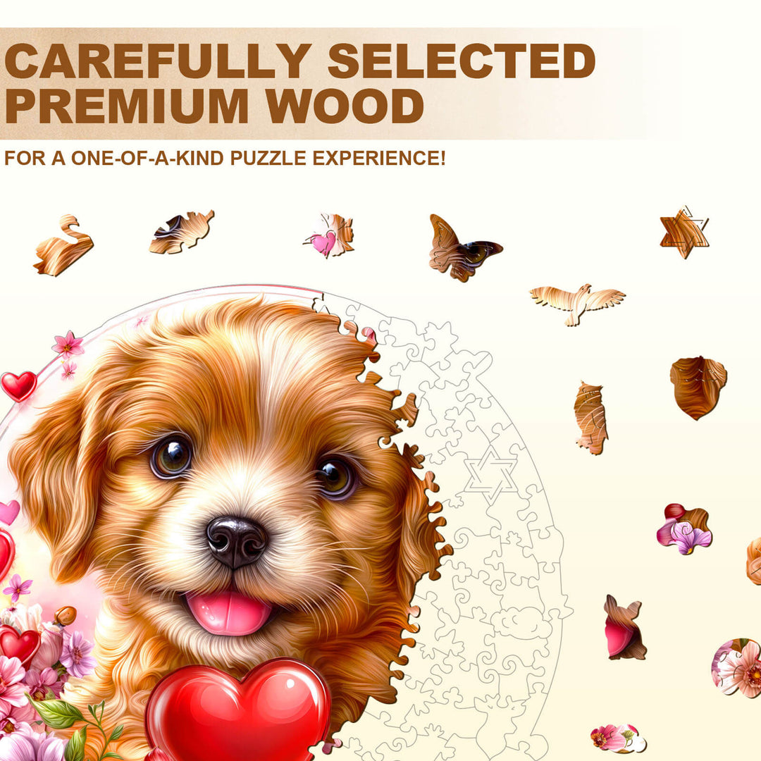 Love Puppy Wooden Jigsaw Puzzle