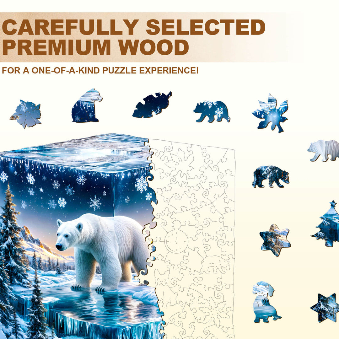 Frozen polar bears-2 Wooden Jigsaw Puzzle