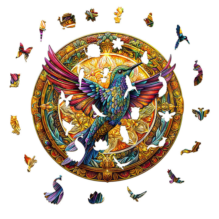 Vintage hummingbird-2  Wooden Jigsaw Puzzle