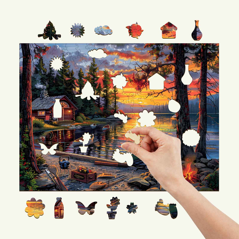 Canoe Lake-1 Wooden Jigsaw Puzzle - By Woodbests