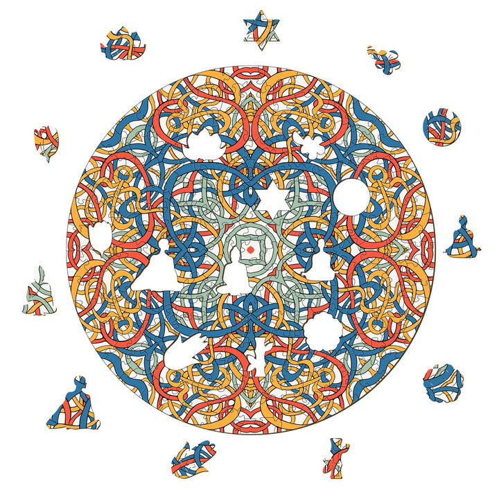 Intricate mandala design featuring vibrant colors and Celtic patterns by artist Lori Anne McKague, perfect for art lovers.