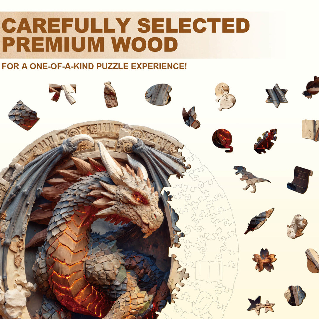 Elements Earth Dragon Wooden Jigsaw Puzzle