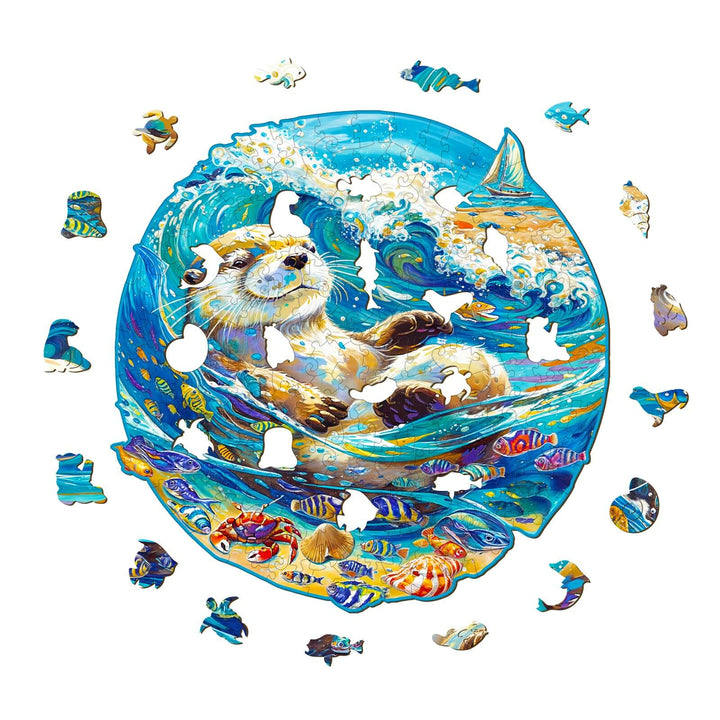 Leisurely Otter Wooden Jigsaw Puzzle - By Woodbests