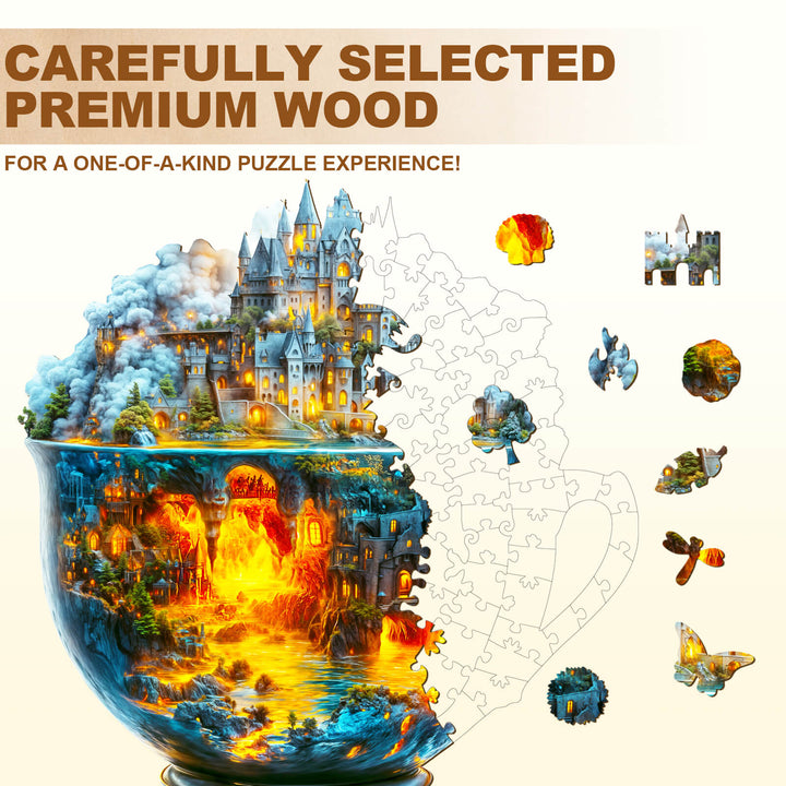 Magic cup-2 Wooden Jigsaw Puzzle