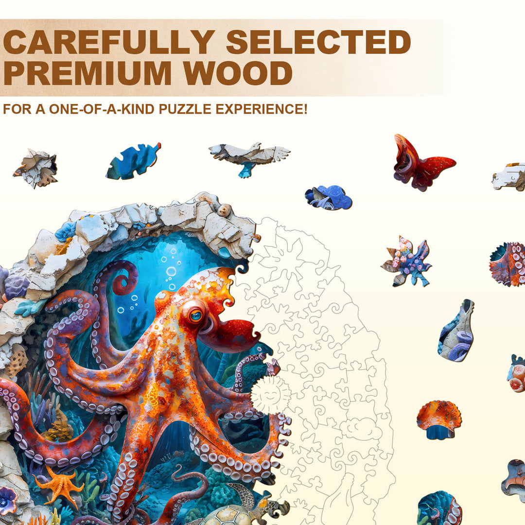 Octopus Haven Wooden Jigsaw Puzzle