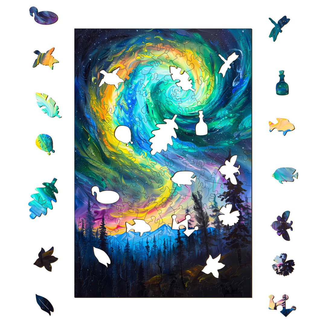 Night Aurora-1 Wooden Jigsaw Puzzle - Woodbests