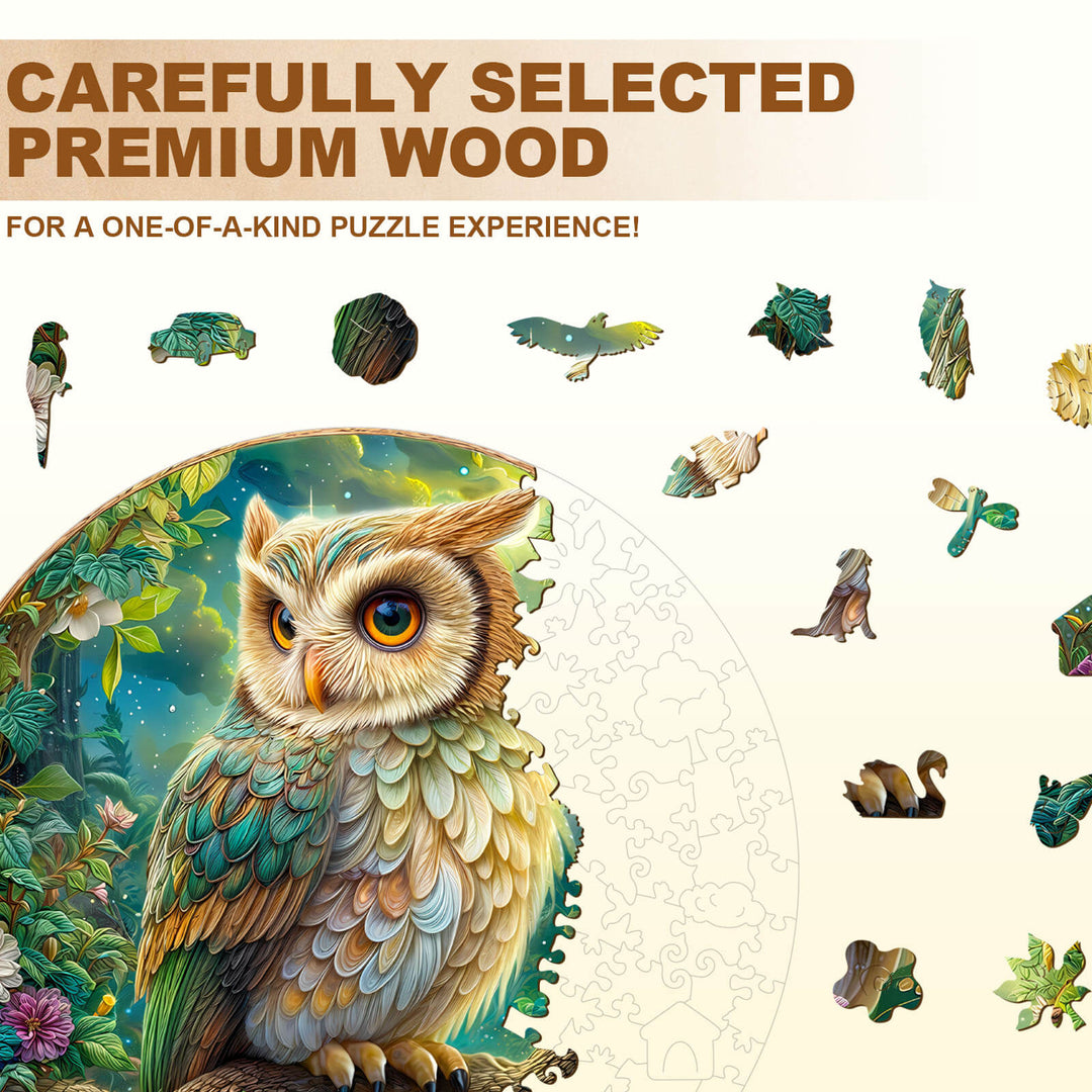 Moonlit Owl Wooden Jigsaw Puzzle