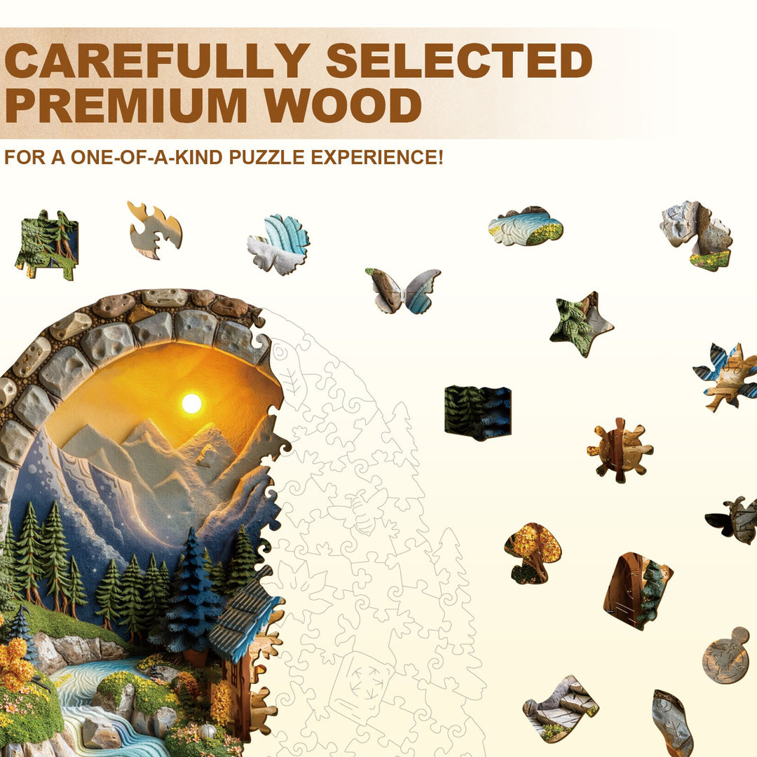 Sunset Cabin Wooden Jigsaw Puzzle