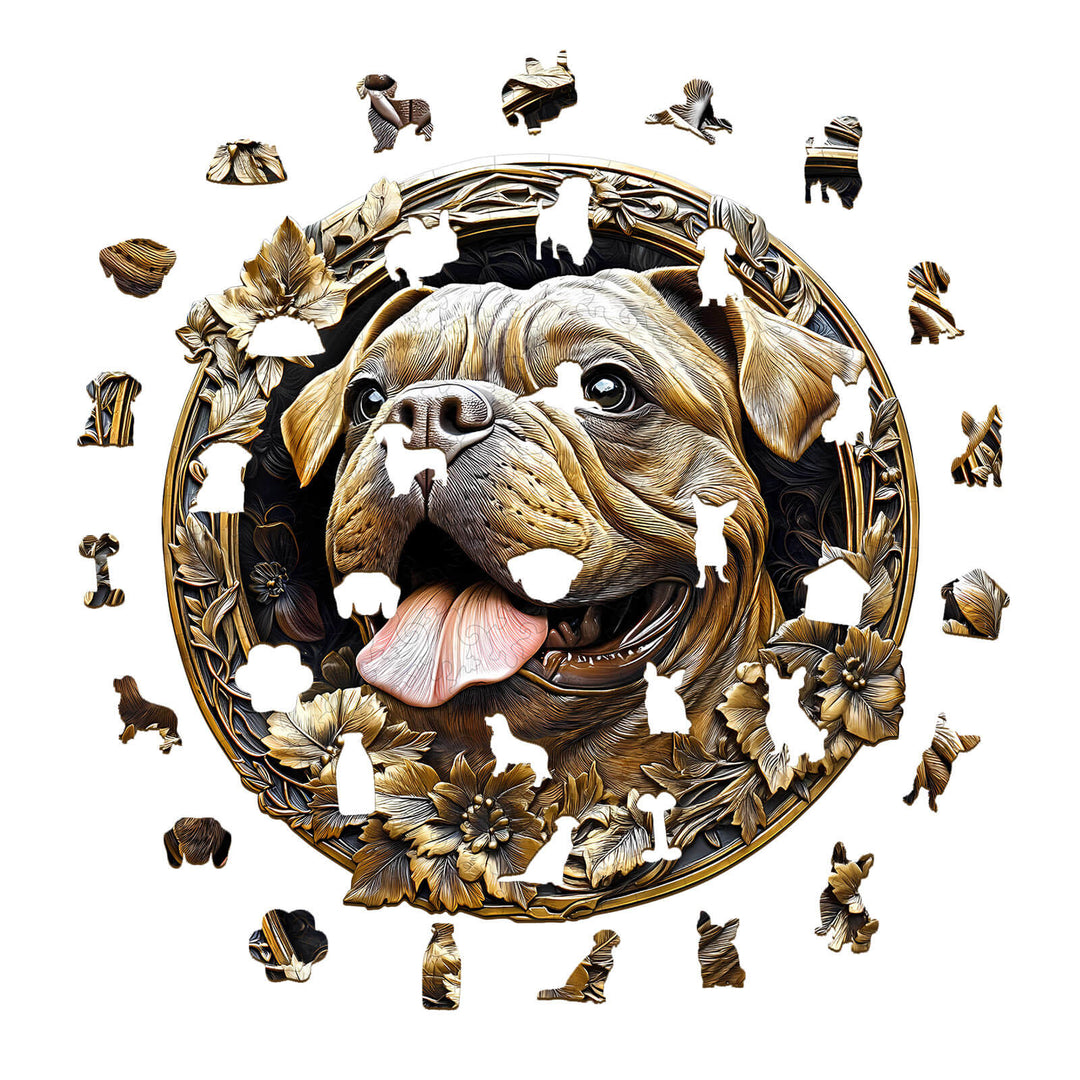 3D Metal French Bulldog Wooden Jigsaw Puzzle - Woodbests