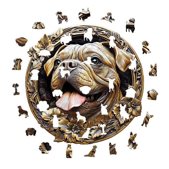 3D Metal French Bulldog Wooden Jigsaw Puzzle - Woodbests