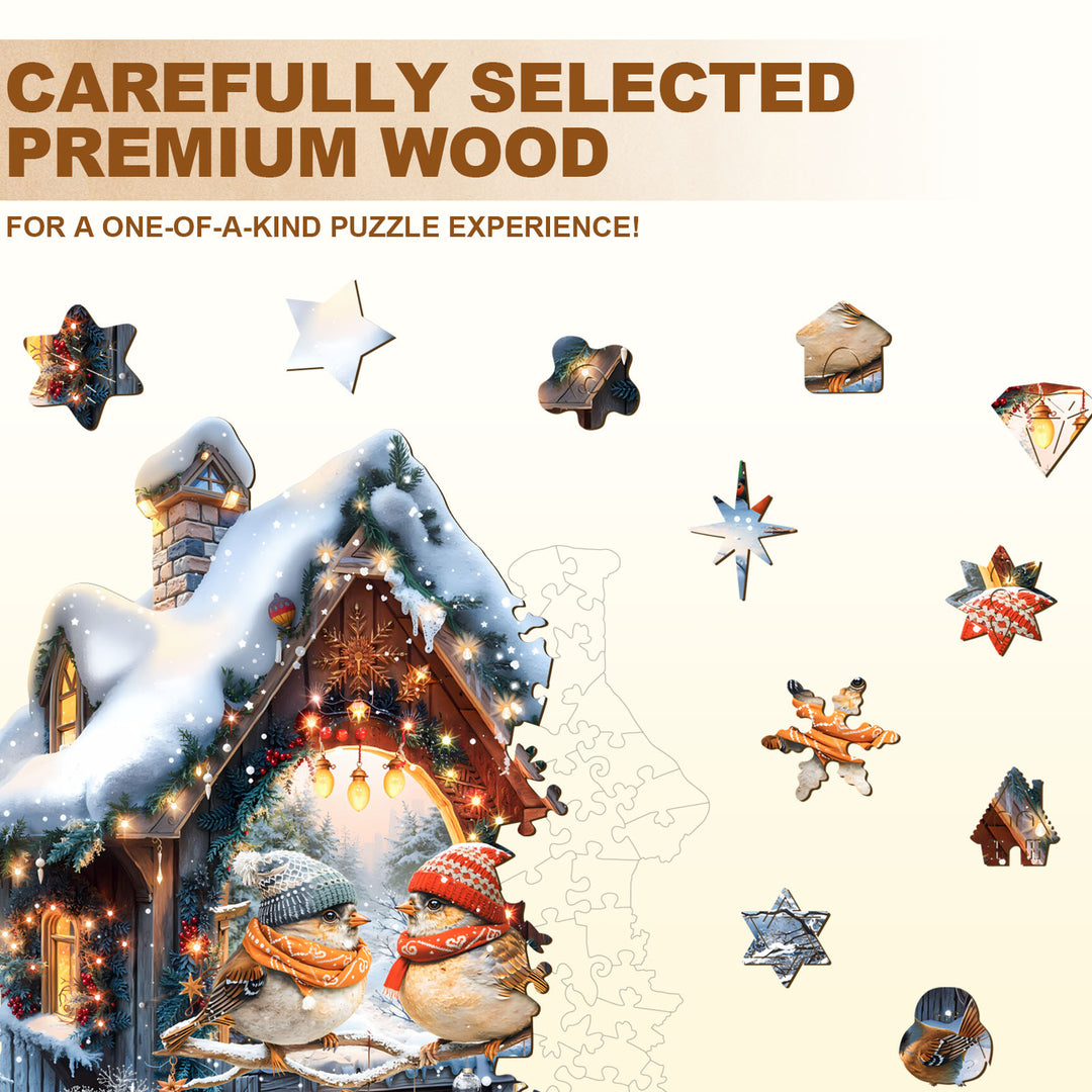 Snowy Harmony Wooden Jigsaw Puzzle