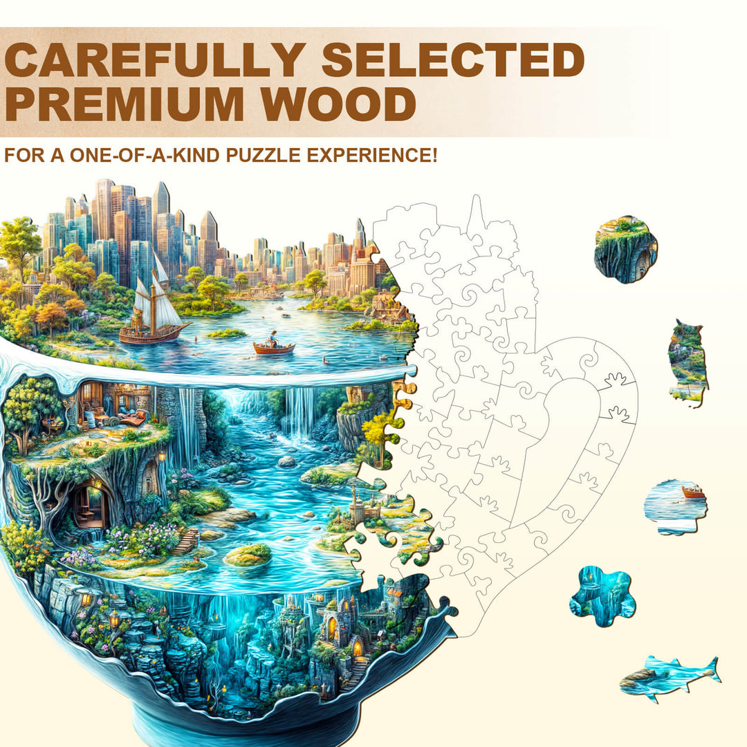 Urban Forest Cup Wooden Jigsaw Puzzle
