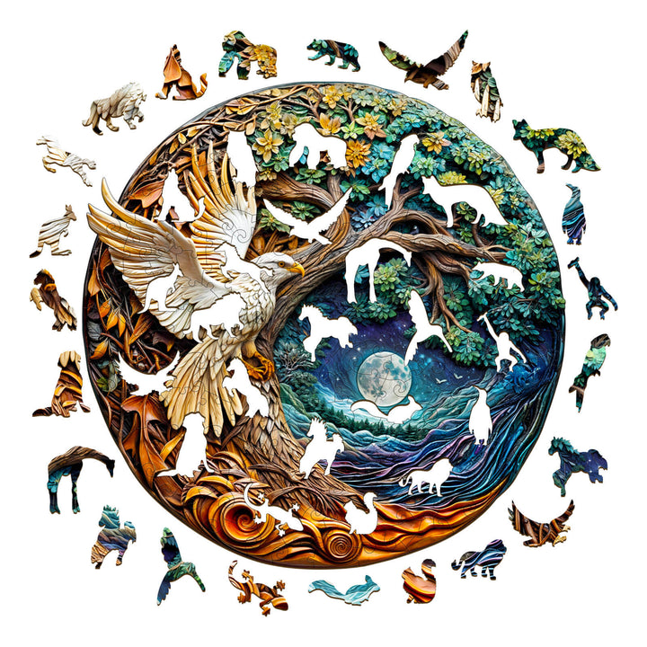 3D White Eagle-1 Wooden Jigsaw Puzzle - Woodbests