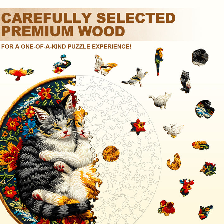 Feline Affection Wooden Jigsaw Puzzle