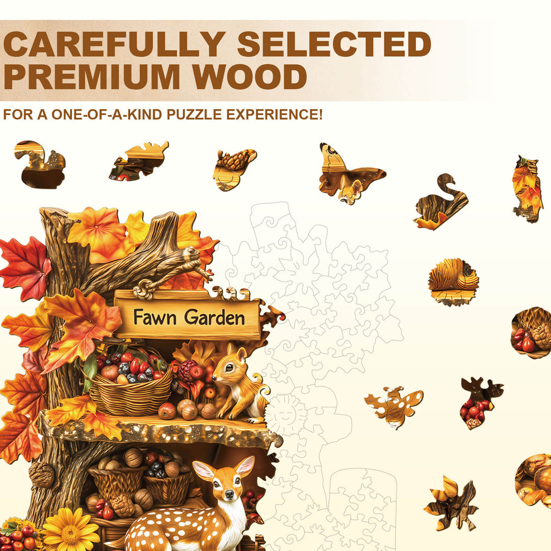 Fawn Garden Wooden Jigsaw Puzzle