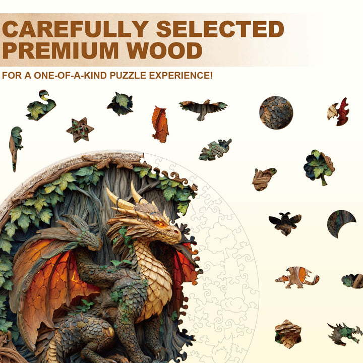 Elements Wood Dragon Wooden Jigsaw Puzzle