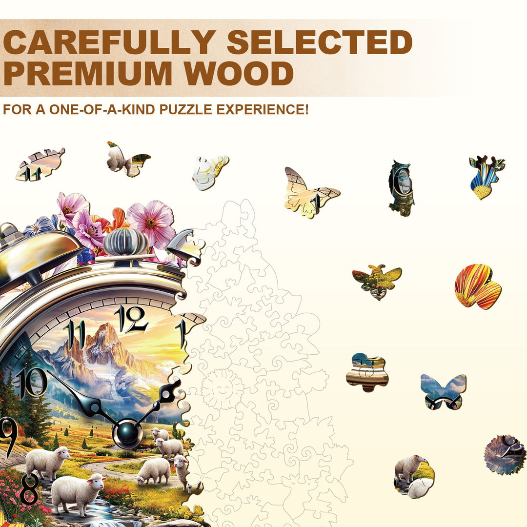 Prairie Clock Wooden Jigsaw Puzzle