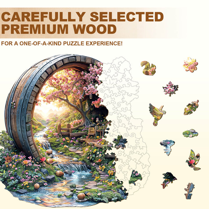 Barrel of Spring Wooden Jigsaw Puzzle