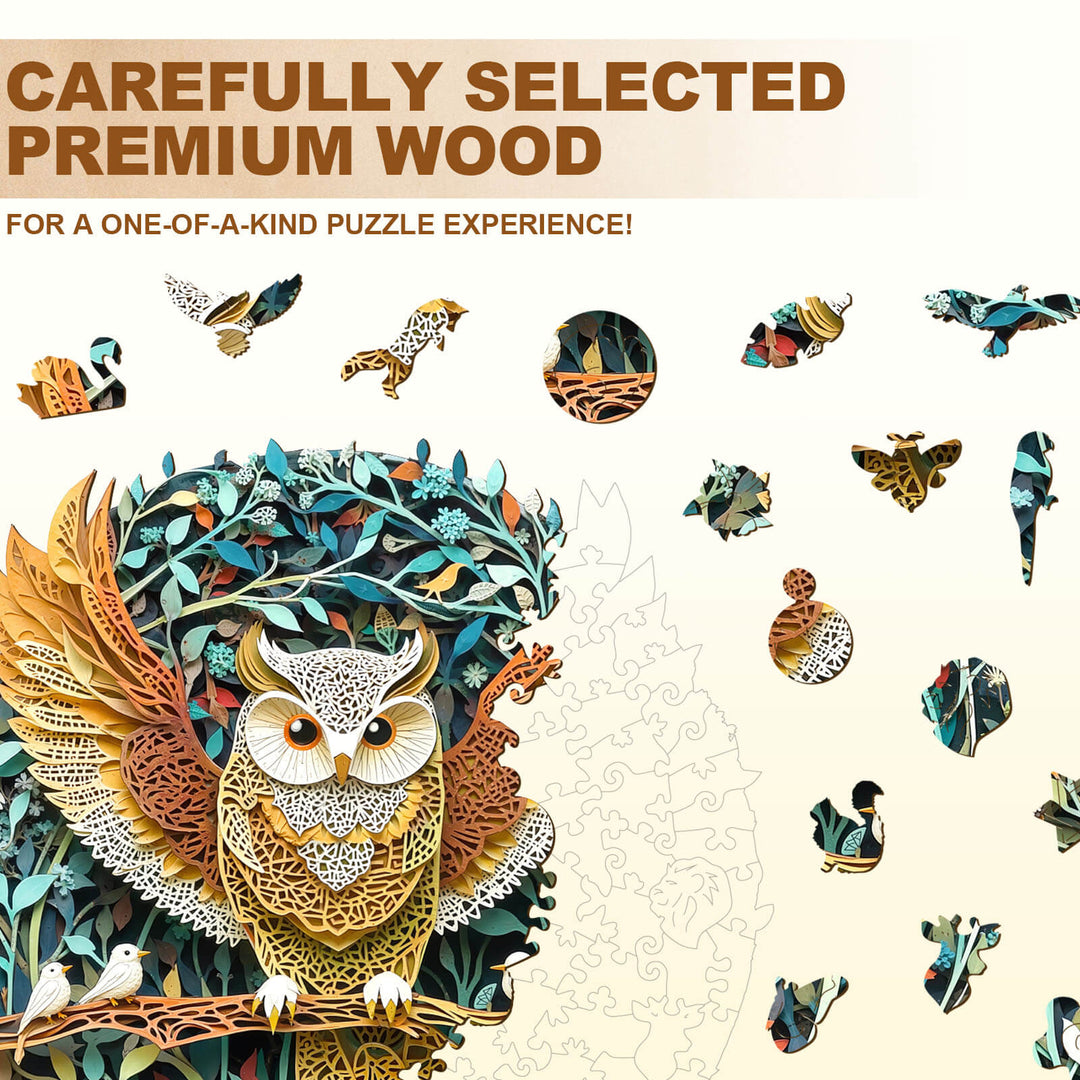 Forest Dreamers-Owl Wooden Jigsaw Puzzle